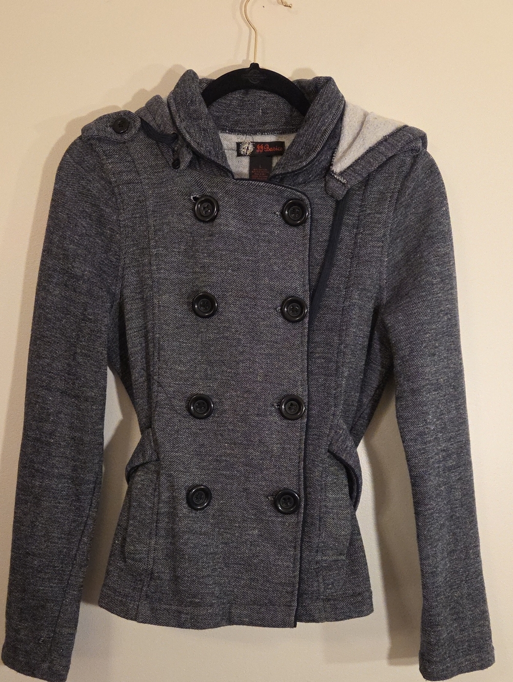 JJ Basics Heather Gray Hooded Jacket Size Large